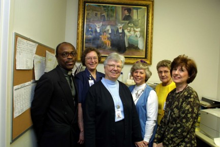 Chaplains' Group From Left to Right: Father Joseph Edweariri, Sister Jean Ann Wesselman, Sr. N., Barbara Holloway, Sr. Sigrid Smilik, Lee Coldwell